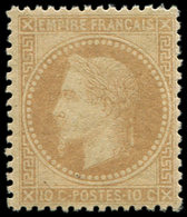 ** EMPIRE LAURE - 28B  10c. Bistre, T II, Très Bien Centré, TB - 1863-1870 Napoleon III With Laurels
