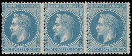 ** EMPIRE LAURE - 29A  20c. Bleu, BANDE De 3, TB - 1863-1870 Napoleone III Con Gli Allori