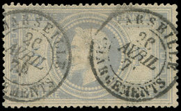 EMPIRE LAURE - 33    5f. Violet-gris, Obl. Càd MARSEILLE/CHARGEMENTS 26/4/76, Dentelure Améliorée, B/TB - 1863-1870 Napoléon III. Laure