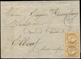 Let SIEGE DE PARIS - 36   10c. Bistre-jaune, PAIRE Obl. GC 271 S. LAC, Càd T16 OISEMONT 11/5/71, TB - 1870 Assedio Di Parigi