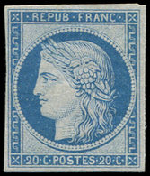 * SIEGE DE PARIS - R37f 20c. Bleu Clair, REIMPRESSION Granet, TB - 1870 Siège De Paris