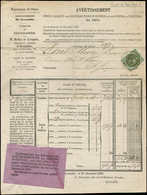 Let EMISSION DE BORDEAUX - 39B   1c. Olive Obl. Càd T17 GRENOBLE 19/1/71 S. Avertissement Pour L'Acquit Des Contribution - 1870 Bordeaux Printing