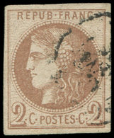 EMISSION DE BORDEAUX - 40A   2c. Chocolat Clair, R I, Obl. Càd, TB. Br - 1870 Emissione Di Bordeaux