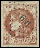 EMISSION DE BORDEAUX - 40B   2c. Brun-rouge, R II, Obl. PC Du GC 691, TTB - 1870 Emissione Di Bordeaux