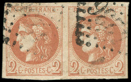 EMISSION DE BORDEAUX - 40B   2c. Brun-rouge, PAIRE Oblitérée GC 4236, TB - 1870 Bordeaux Printing