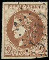 EMISSION DE BORDEAUX - 40Bg  2c. CHOCOLAT, R II, Obl. GC 4312, TTB - 1870 Emission De Bordeaux