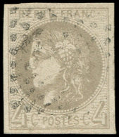 EMISSION DE BORDEAUX - 41B   4c. Gris, R II, Oblitéré GC, TB - 1870 Emissione Di Bordeaux