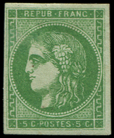 * EMISSION DE BORDEAUX - 42Bj  5c. Vert Foncé, TB, Cote Et N° Maury - 1870 Bordeaux Printing