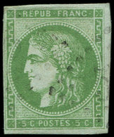 EMISSION DE BORDEAUX - 42A   5c. Vert-jaune, R I, Obl., TB, Certif. Scheller - 1870 Emissione Di Bordeaux