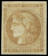 * EMISSION DE BORDEAUX - 43A  10c. Bistre, R I, TB - 1870 Emission De Bordeaux