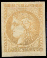 * EMISSION DE BORDEAUX - 43B  10c. Bistre-jaune, R II, Forte Ch., TB - 1870 Ausgabe Bordeaux