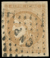 EMISSION DE BORDEAUX - 43A  10c. Bistre, R I, Obl. Amb. CNP, TB - 1870 Ausgabe Bordeaux