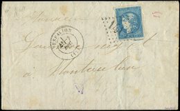 Let EMISSION DE BORDEAUX - 44B  20c. Bleu, T I, R II Obl. GC 1415 S. LAC, Càd T17 ESPALION 7/12/70, TB - 1870 Ausgabe Bordeaux