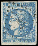 EMISSION DE BORDEAUX - 46Ad 20c. Bleu-OUTREMER, T III, R I, Obl. PC Du GC, TB - 1870 Emissione Di Bordeaux
