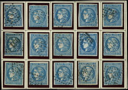 EMISSION DE BORDEAUX - 46B  20c. Bleu, T III, R II, BLOC REPORT Reconstitué, B/TB - 1870 Emissione Di Bordeaux