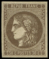 * EMISSION DE BORDEAUX - 47   30c. Brun, Ch. Légère, Très Frais Et TB - 1870 Emission De Bordeaux