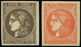 * EMISSION DE BORDEAUX - 47 Et 48, 30c. Brun Et 40c. Orange, Frais Et TB - 1870 Ausgabe Bordeaux