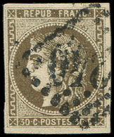 EMISSION DE BORDEAUX - 47   30c. Brun, Oblitéré GC, TB - 1870 Emissione Di Bordeaux