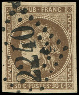EMISSION DE BORDEAUX - 47   30c. Brun, Oblitéré GC 2240, Frappe Superbe - 1870 Emissione Di Bordeaux