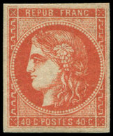 * EMISSION DE BORDEAUX - 48d  40c. ROUGE-SANG, Nuance Vive, Inf. Ch., Superbe. C - 1870 Emission De Bordeaux