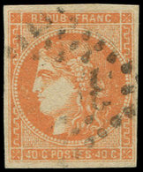 EMISSION DE BORDEAUX - 48   40c. Orange, Oblitéré GC, TB. J - 1870 Emissione Di Bordeaux