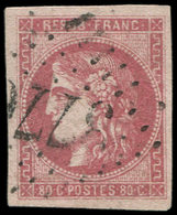 EMISSION DE BORDEAUX - 49   80c. Rose, Oblitéré GC 3776, TTB - 1870 Ausgabe Bordeaux
