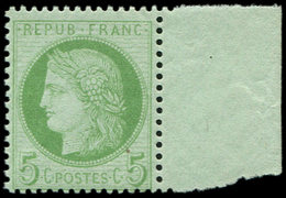 ** CERES DENTELE - 53    5c. Vert-jaune Sur Azuré, Bdf, TB - 1871-1875 Cérès