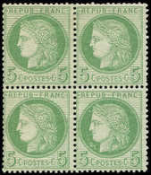 * CERES DENTELE - 53a   5c. Vert Sur Blanc, BLOC De 4, TB - 1871-1875 Cérès