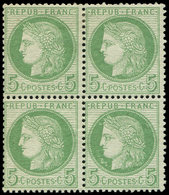 * CERES DENTELE - 53a   5c. Vert Sur Blanc, BLOC De 4, TB - 1871-1875 Ceres