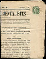 Let CERES DENTELE - 53    5c. Vert-jaune Sur Azuré, Obl. PARIS/PAL. DU LUXEMBOURG 6/7/76 Sur Journal Des Orientalistes,  - 1871-1875 Cérès