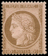 ** CERES DENTELE - 54   10c. Brun Sur Rose, Frais Et TB - 1871-1875 Cérès