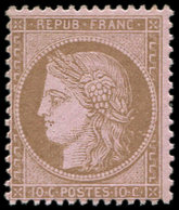 ** CERES DENTELE - 58   10c. Brun Sur Rose, Très Frais, TTB - 1871-1875 Ceres