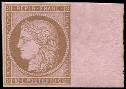 * CERES DENTELE - 58b  10c. Brun Sur Rose, NON DENTELE, Bdf, TB. J - 1871-1875 Cérès