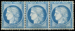 ** CERES DENTELE - 60A  25c. Bleu, T I, BANDE De 3, Un Ex. *, TB - 1871-1875 Cérès