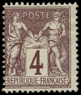 (*) TYPE SAGE - 88    4c. Lilas Brun, Tirage De L'Exposition De 1900, TB, RR, Certif. JF Brun - 1876-1878 Sage (Type I)