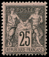 (*) TYPE SAGE - 97   25c. Noir Sur Rose, Type I, NON EMIS, Tirage De L'Exposition De 1900, TB, RR, Certif. JF Brun - 1876-1878 Sage (Tipo I)
