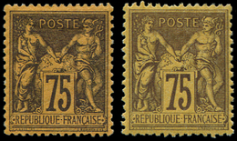 * TYPE SAGE - 99/99a, 75c. Violet Sur Orange Et 75c. Violet Sur Jaune, Bon Centrage, Frais Et TB - 1876-1878 Sage (Typ I)