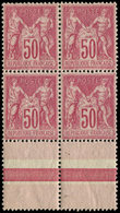 ** TYPE SAGE - 104  50c. Rose Nuance Vive, BLOC De 4 Bdf, Très Bon Centrage, TTB - 1876-1878 Sage (Type I)