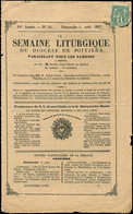 Let TYPE SAGE SUR LETTRES - N°61 1c. Obl. Càd T17 POITIERS 3/8/77 Sur "LA SEMAINE LITURGIQUE" Du Diocèse De Poitiers, TB - 1877-1920: Semi-Moderne