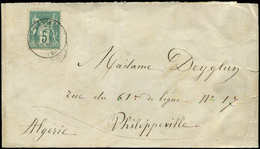 Let TYPE SAGE SUR LETTRES - N°64 Obl. Càd T17 ST DIZIER 25/7/77 Sur Bande Pour Philippeville, TB - 1877-1920: Semi-Moderne