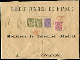 Let TYPE SAGE SUR LETTRES - N°71, 82 PAIRE Et 95 Obl. Càd PARIS 23/6/83 Sur Env. Rec., TB/TTB - 1877-1920: Semi Modern Period