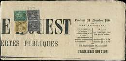 Let TYPE SAGE SUR LETTRES - N°75, 86 Et 89 PAIRE Obl. Càd ANGERS 23/12/80 S. Journal L'UNION De L'OUEST Du 24/12/80, TB - 1877-1920: Periodo Semi Moderno