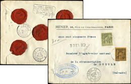 Let TYPE SAGE SUR LETTRES - N°82 Et 99 Obl. Càd PARIS 22 24/9/91 S. Env. CHARGE, TTB - 1877-1920: Semi-Moderne