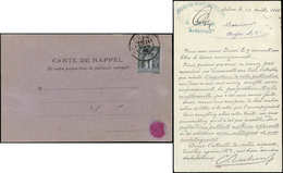 Let TYPE SAGE SUR LETTRES - N°83 Obl. SEDAN 21/8/86 Sur Carte De Rappel, Au Verso Cachet Du JOURNAL Des CAFETIERS, RR Et - 1877-1920: Semi-Moderne