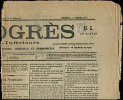 Let TYPE SAGE SUR LETTRES - N°87 Obl. TYPO Sur Journal LE PROGRES 14/1/83, R Et TB - 1877-1920: Période Semi Moderne