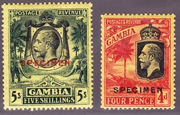 1926/27 König Georg V. Zwei Werte Mit Specimen Aufdruck - Gambia (...-1964)