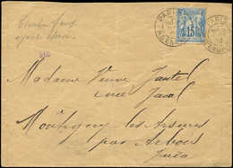Let TYPE SAGE SUR LETTRES - N°90 FAUX De Châlons, Obl. PARIS 6/10/92 S. Env., Arr. ARBOIS Le 7/10, R Et TB - 1877-1920: Periodo Semi Moderno