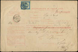 Let TYPE SAGE SUR LETTRES - N°90 Obl. Fiscale (plume) Sur Quittance, TB - 1877-1920: Période Semi Moderne