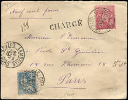 Let Recommandés, Chargés, Par Départements - 21/COTES DU NORD N°104 Et 114 Obl. Càd LAMBALLE 25/1/02 Sur Env. CHARGE, TB - 1877-1920: Periodo Semi Moderno