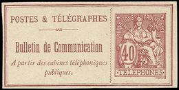 (*) TELEPHONE - Téléphone 26a : 40c. Brun-rouge, NON DENTELE, TB - Telegraphie Und Telefon